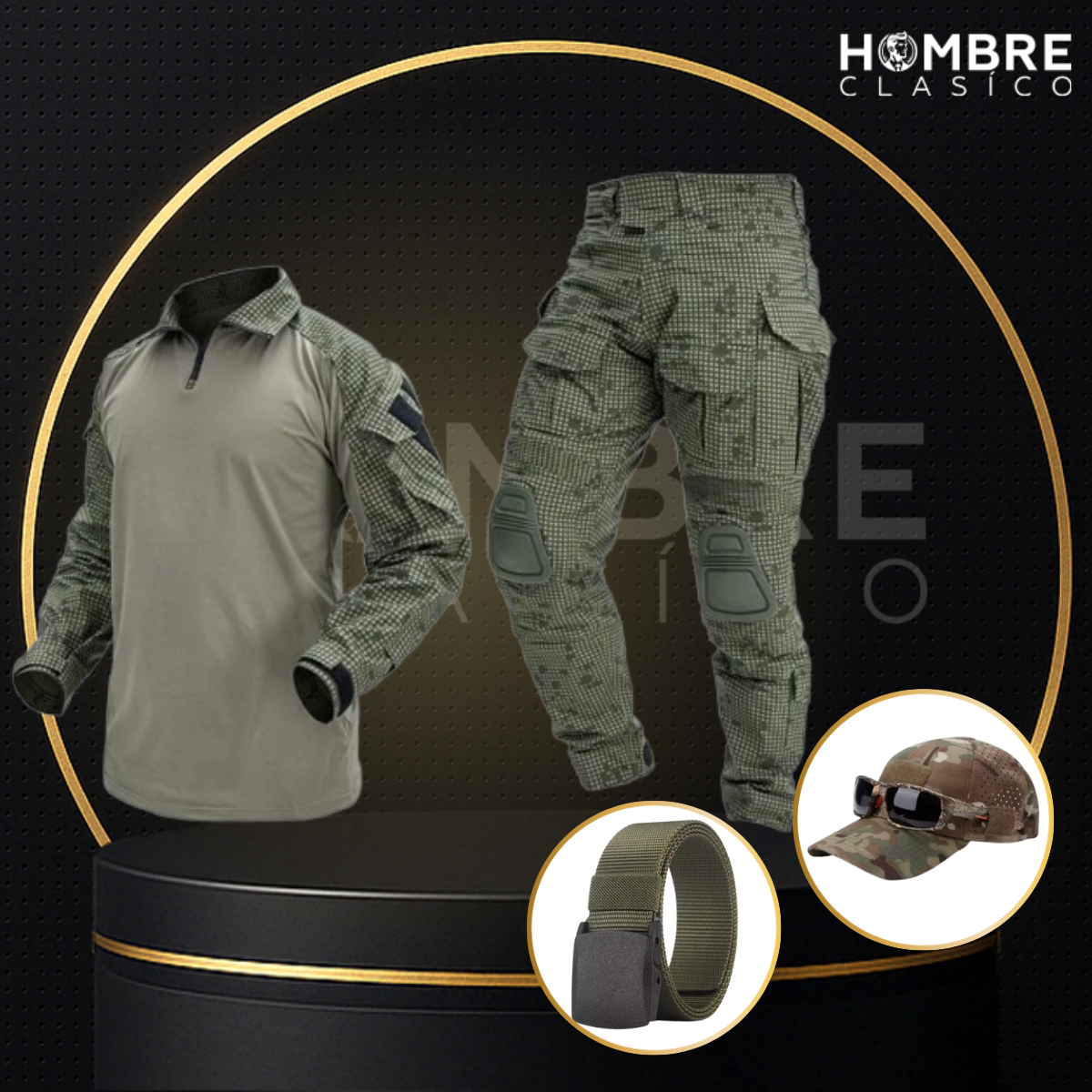 Conjunto Táctico Militar en Tejido RipStop y Poliéster +REGALOS: Cinturón y Gorra