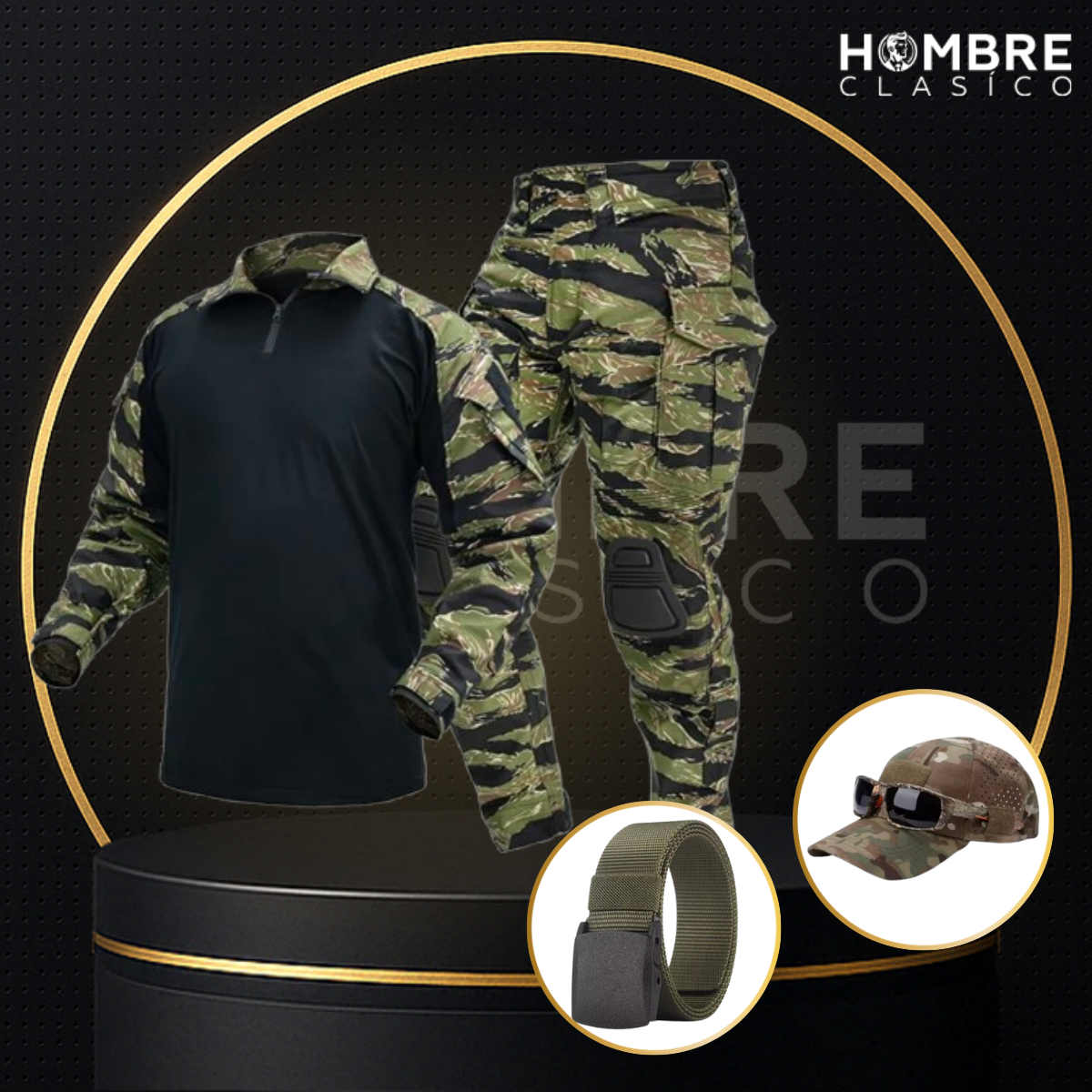 Conjunto Táctico Militar en Tejido RipStop y Poliéster +REGALOS: Cinturón y Gorra