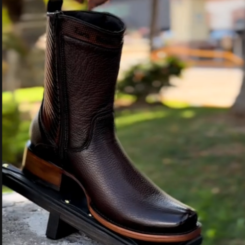 Kit Bota de Hombre Mustang en Cuero Legítimo con Plantilla Ortopédica +REGALOS: Gorra, Cinturón y Funda