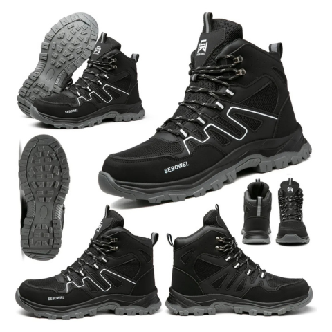 Kit Bota de Hombre Tarnox con Plantilla Ortopédica y Suela Antideslizante +REGALOS: Reloj, Cinturón y Billetera