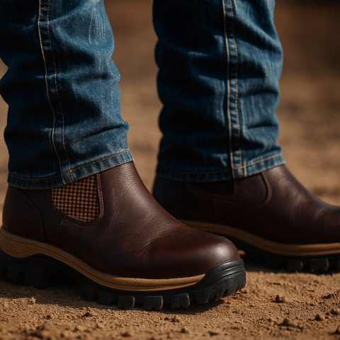 Kit Bota de Hombre Adventure en Cuero Legítimo con Plantilla Ortopédica +REGALOS: Sombrero, Cinturón y Billetera