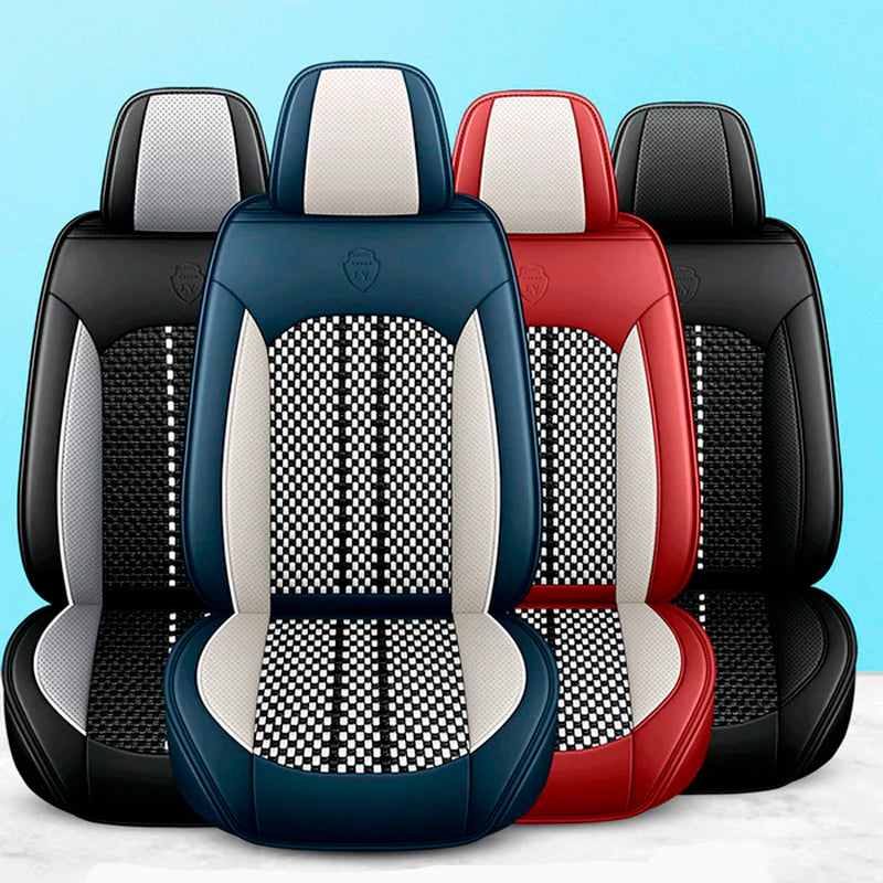 Funda para Asiento de Auto Iron en Cuero Legítimo Universal + REGALO: Alfombra Completa