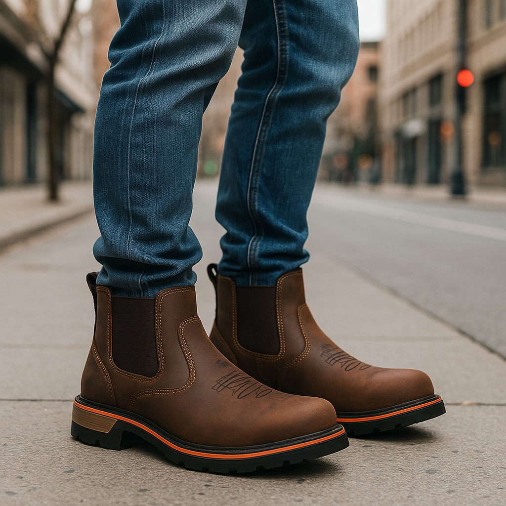 Kit Bota El Patrón en Cuero Legítimo +REGALOS: Sombrero de Cuero, Cinturón y Billetera