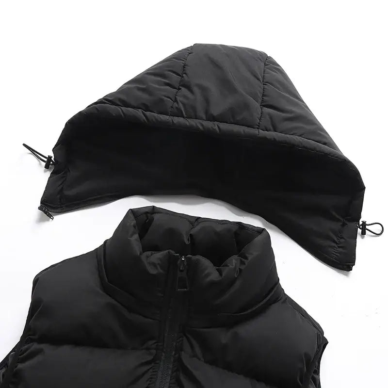 Chaleco ThermoShield – Sin Mangas con Capucha Desmontable
