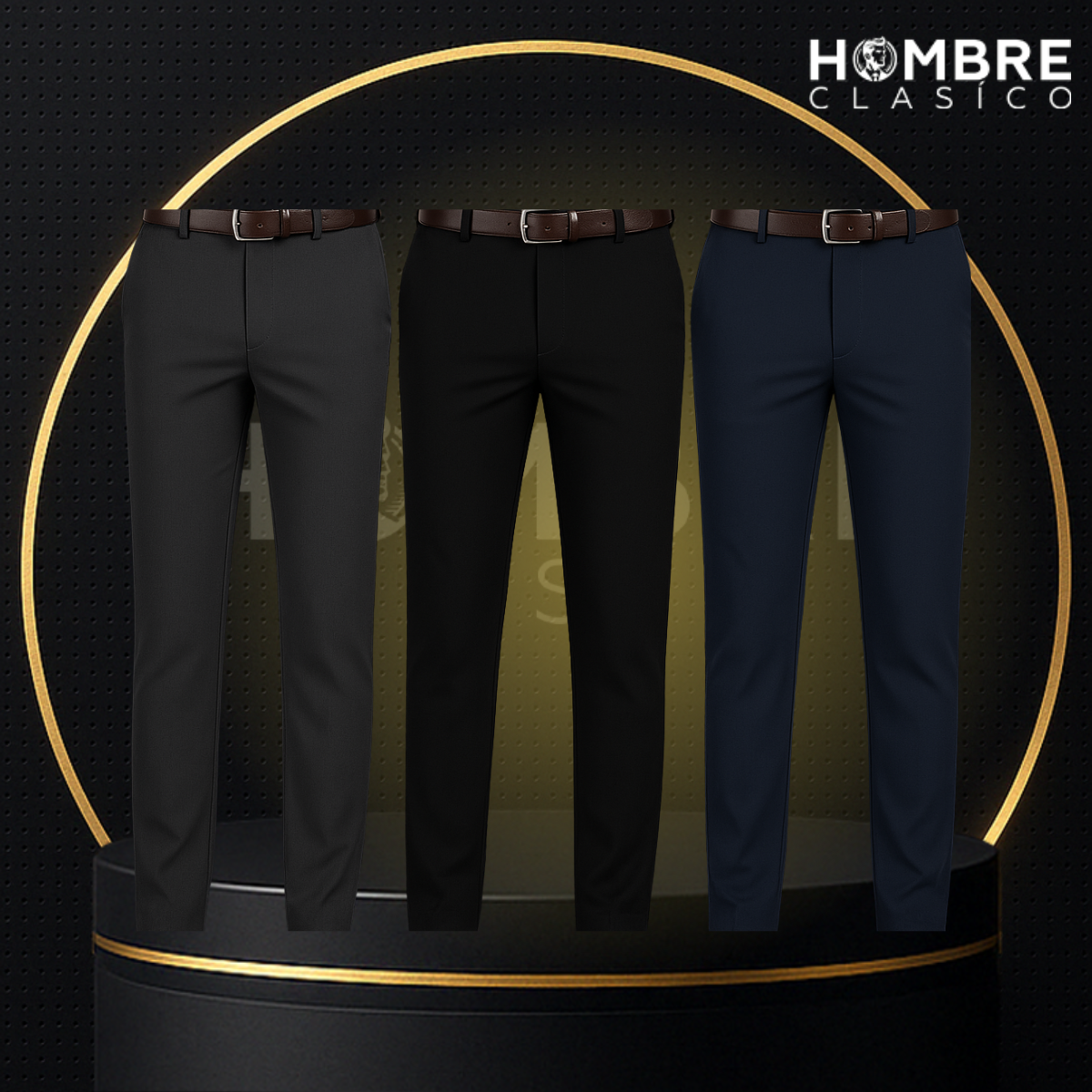 Kit de 3 Pantalones Masculinos en Seda Color Hielo y Elastano (¡Sofisticados y Duraderos!)