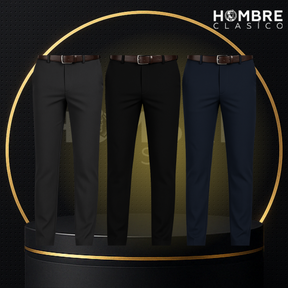 Kit de 3 Pantalones Masculinos en Seda Color Hielo y Elastano (¡Sofisticados y Duraderos!)