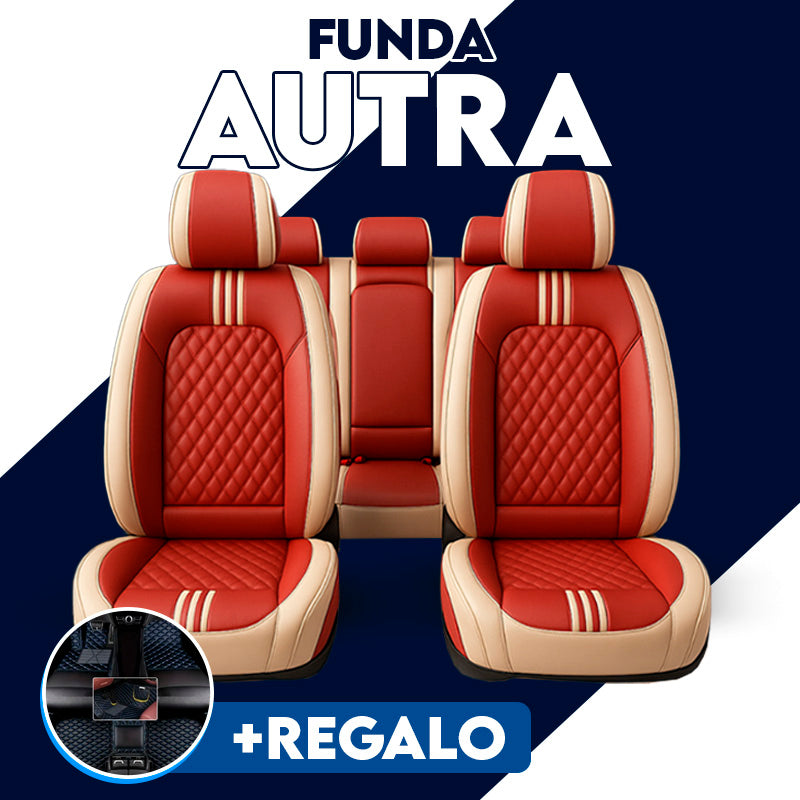 Funda para Asiento de Auto Universal Autra en Cuero Legítimo +REGALO: Juego Completo de Alfombras