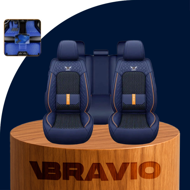 Funda Universal para Asiento de Auto Veron en Piel Genuina + REGALO: Juego Completo de Alfombras