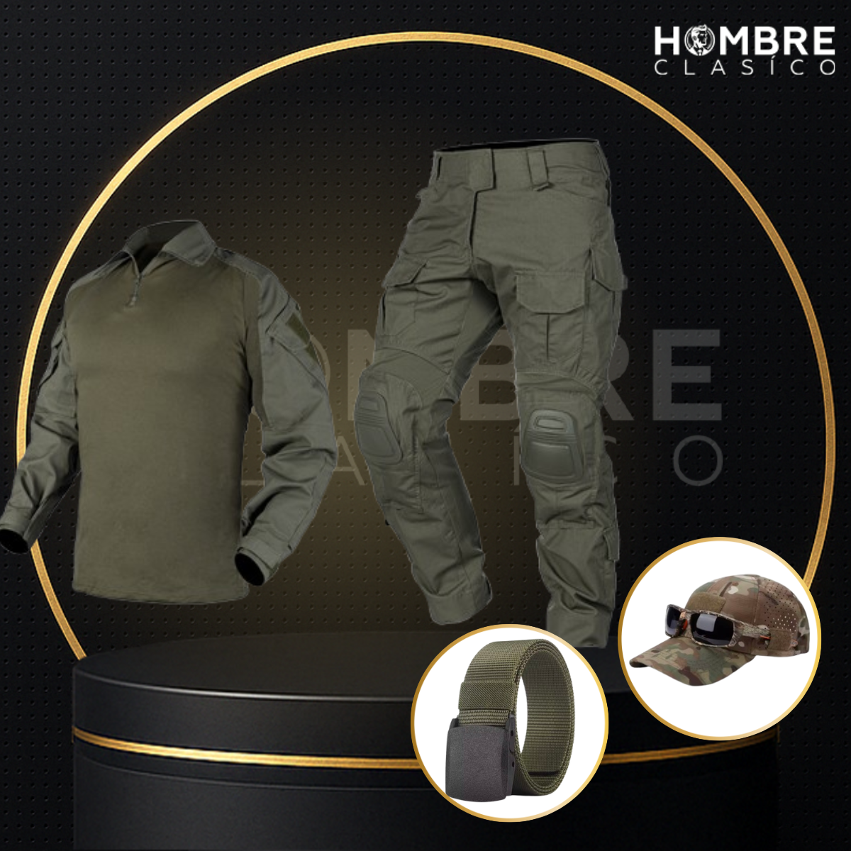 Conjunto Táctico Militar en Tejido RipStop y Poliéster +REGALOS: Cinturón y Gorra