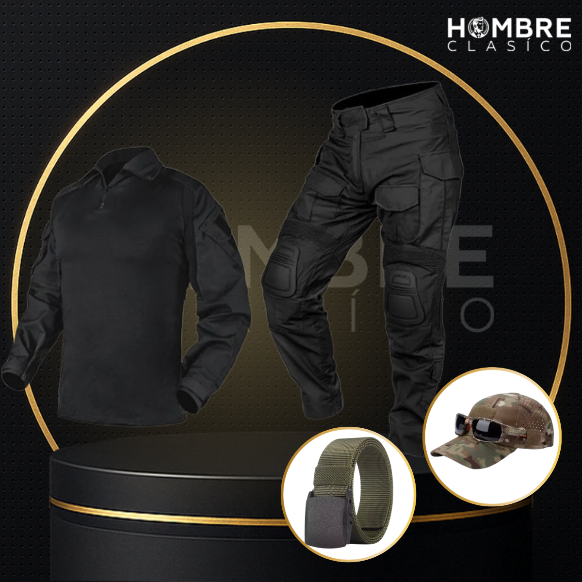 Conjunto Táctico Militar en Tejido RipStop y Poliéster +REGALOS: Cinturón y Gorra