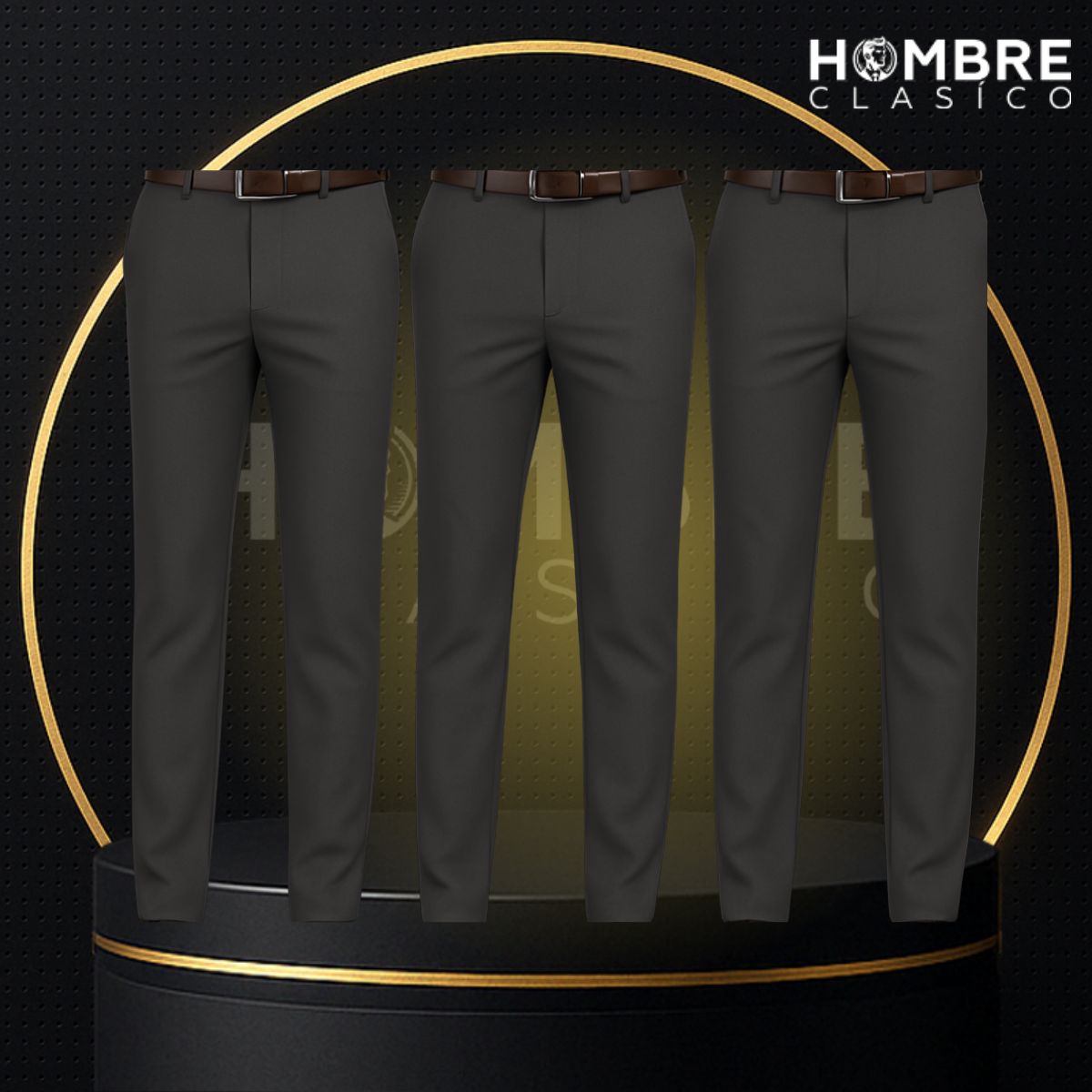 Kit de 3 Pantalones Masculinos en Seda Color Hielo y Elastano (¡Sofisticados y Duraderos!)