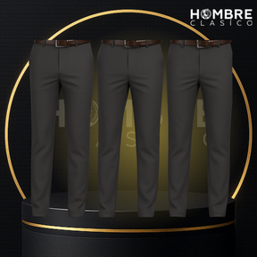 Kit de 3 Pantalones Masculinos en Seda Color Hielo y Elastano (¡Sofisticados y Duraderos!)