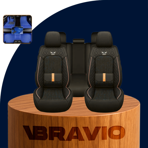 Funda Universal para Asiento de Auto Veron en Piel Genuina + REGALO: Juego Completo de Alfombras