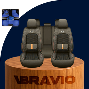 Funda para Asiento de Auto Veron en Cuero Legítimo Universal +REGALO: Alfombra Completa