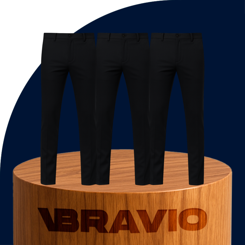 Kit de 3 Pantalones de Hombre en Seda Color Hielo y Elastano (¡Sofisticados y Duraderos!)