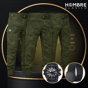 Kit de 3 Pantalones Tácticos Militares en Tela RipStop y Poliéster (¡Robustos y Duraderos!) +REGALOS: Reloj Táctico y Cinturón Táctico