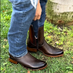 Kit Bota de Hombre Mustang en Cuero Legítimo con Plantilla Ortopédica +REGALOS: Gorra, Cinturón y Funda