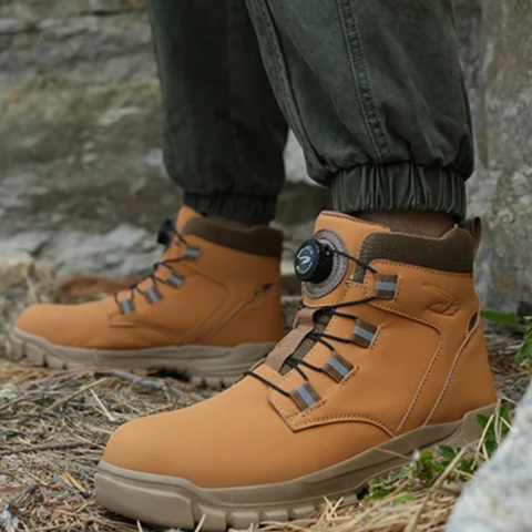 Kit Bota de Hombre Darkan con Plantilla Ortopédica y Suela Antideslizante +REGALO: Reloj, Cinturón y Billetera