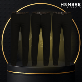 Kit de 3 Pantalones Masculinos en Seda Color Hielo y Elastano (¡Sofisticados y Duraderos!)
