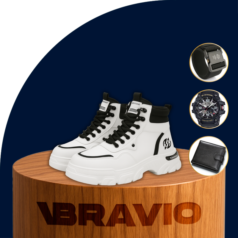 Bota de Hombre Roadster en Cuero Legítimo con Plantilla Ortopédica +REGALO: Cinturón, Reloj y Billetera