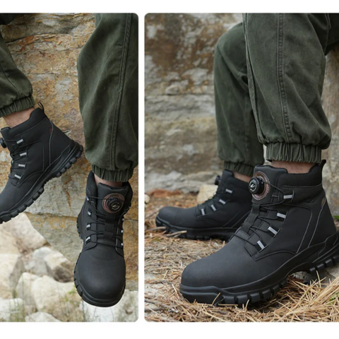 Kit Bota de Hombre Darkan con Plantilla Ortopédica y Suela Antideslizante +REGALO: Reloj, Cinturón y Billetera
