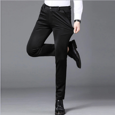 Kit de 3 Pantalones de Hombre en Seda Color Hielo y Elastano (¡Sofisticados y Duraderos!)