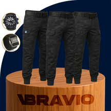 Kit de 3 Pantalones Tácticos Militares en Tejido RipStop y Poliéster (¡Robustos y Duraderos!) +REGALOS: Reloj Táctico y Cinturón Táctico