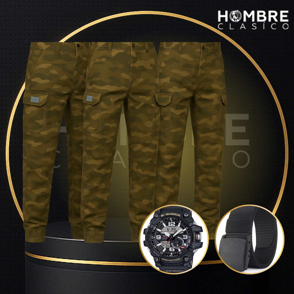 Kit de 3 Pantalones Tácticos Militares en Tela RipStop y Poliéster (¡Robustos y Duraderos!) +REGALOS: Reloj Táctico y Cinturón Táctico