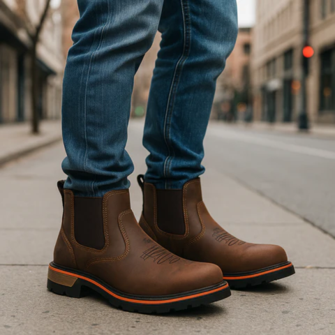 Kit Bota El Patrón en Cuero Legítimo +REGALOS: Sombrero de Cuero, Cinturón y Billetera