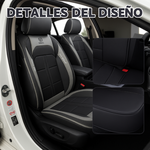 Funda para Asiento de Auto Nuke en Cuero Legítimo Universal +REGALO: Alfombra Completa