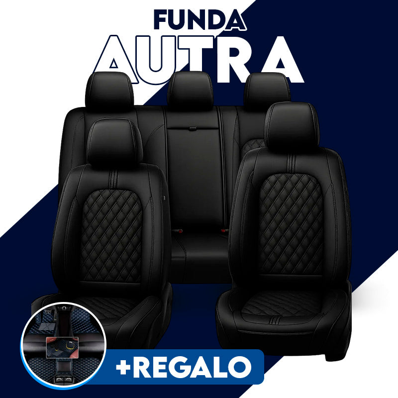 Funda para Asiento de Auto Universal Autra en Cuero Legítimo +REGALO: Juego Completo de Alfombras