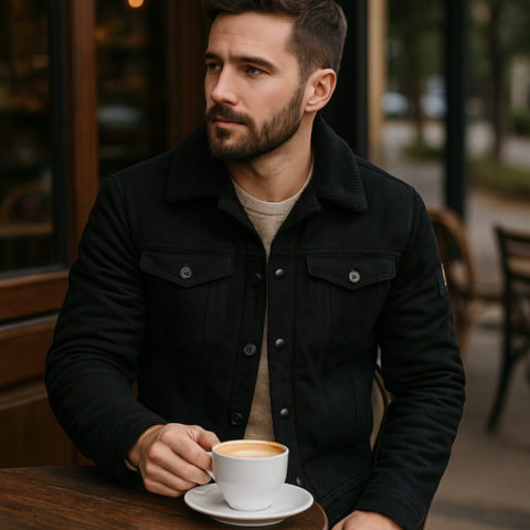 Campera de Hombre Falcon en Cuero Legítimo +3 REGALOS: Cinturón, Reloj y Billetera