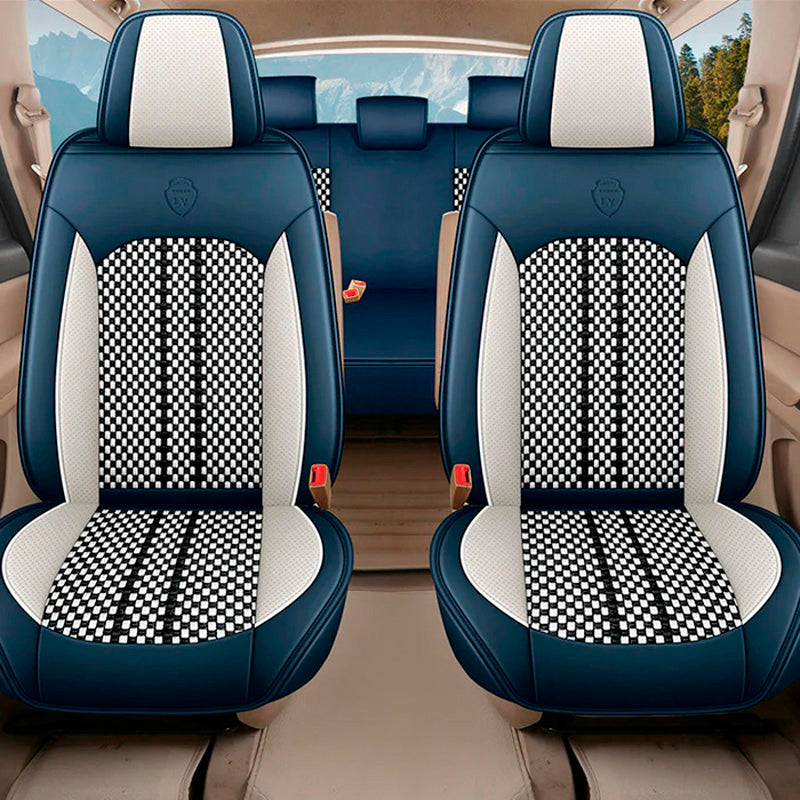 Funda para Asiento de Auto Iron en Cuero Legítimo Universal + REGALO: Alfombra Completa