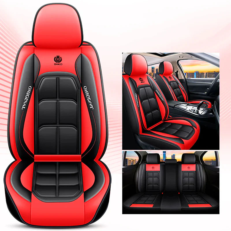 Funda para Asiento de Auto Nuke de Cuero Legítimo Universal +REGALO: Alfombra Completa