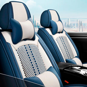 Funda para Asiento de Auto Iron en Cuero Legítimo Universal + REGALO: Alfombra Completa