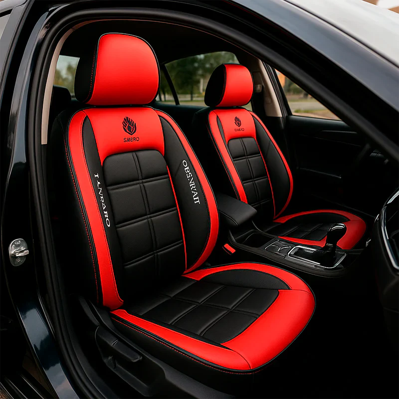 Funda para Asiento de Auto Nuke de Cuero Legítimo Universal +REGALO: Alfombra Completa
