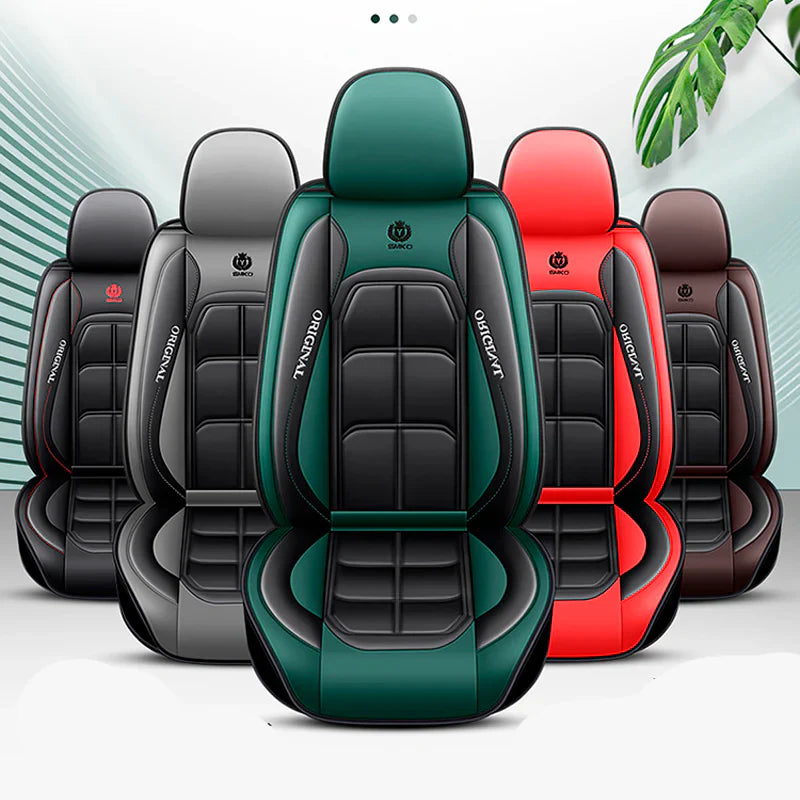 Funda para Asiento de Auto Nuke de Cuero Legítimo Universal +REGALO: Alfombra Completa