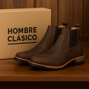 Kit Bota El Patrón en Cuero Legítimo +REGALOS: Sombrero de Cuero, Cinturón y Billetera