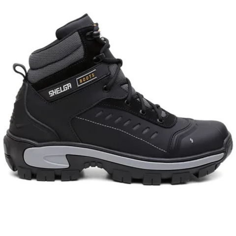 Kit Bota Rokar Masculina en Cuero Legítimo, Punta de Acero y Plantilla Ortopédica +3 REGALOS: Reloj, Cinturón y Billetera