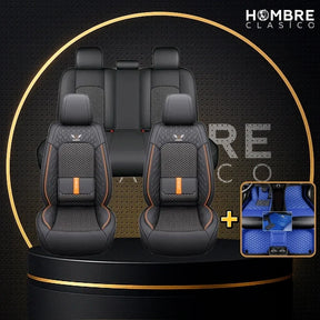 Funda para Asiento de Auto Veron en Cuero Legítimo Universal + REGALO: Alfombra Completa