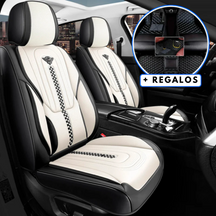 Funda para Asiento de Auto Deluxe en Cuero Legítimo Universal + REGALO: Alfombra Completa
