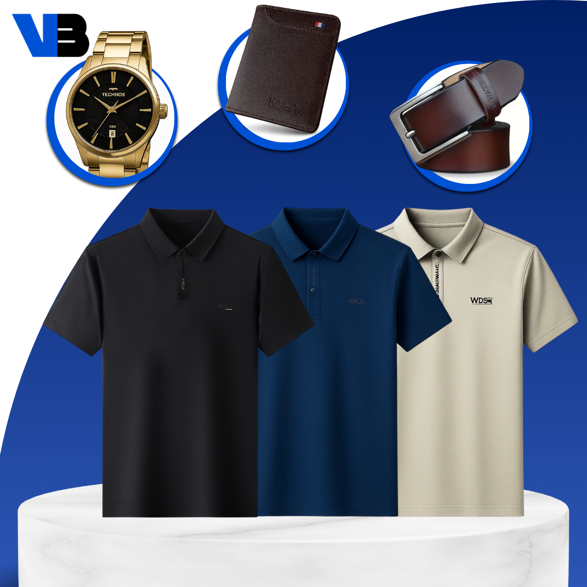 [Llevá 3, Pagá 2] Camisa Polo de Hombre Lanux en Algodón y Poliéster +REGALOS: Reloj, Cinturón y Billetera